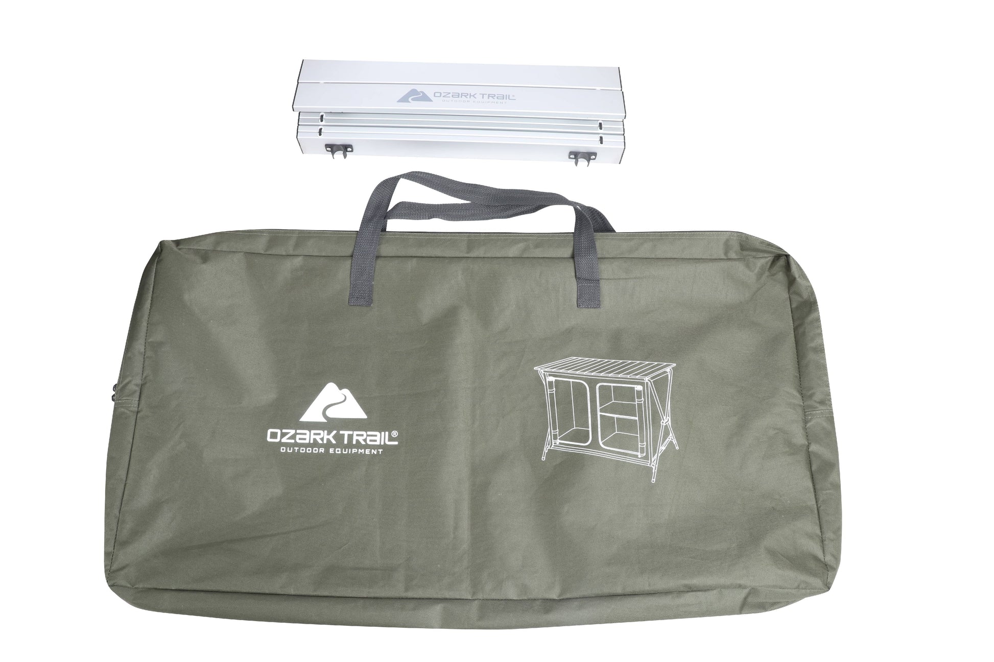Camping Table, Gray, 34.2"Wx19.6"Dx31.5"H, New