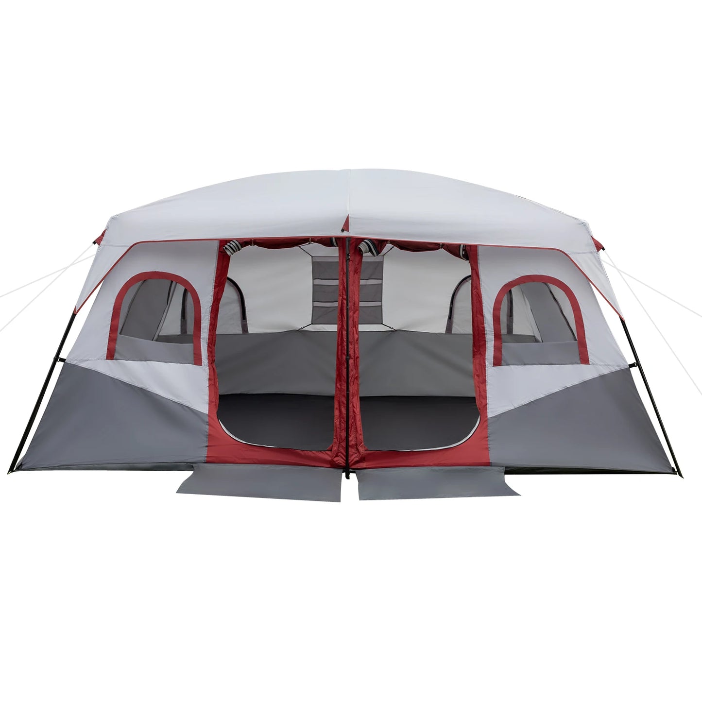 10 Person Family Cabin Tent, 2 Room with Storage Pockets for Camping Accessories