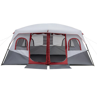 10 Person Family Cabin Tent, 2 Room with Storage Pockets for Camping Accessories