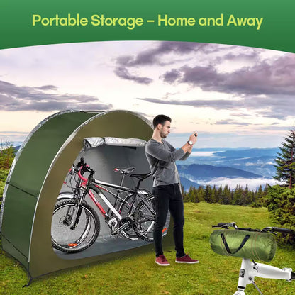 Portable Foldable Outdoor Bike Storage Tent 6.5 Ft. X 2.7 Ft. for 2-3 Bikes Water-Resistant