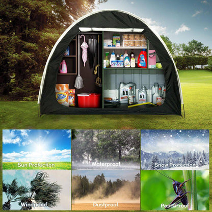 Portable Foldable Outdoor Bike Storage Tent 6.5 Ft. X 2.7 Ft. for 2-3 Bikes Water-Resistant
