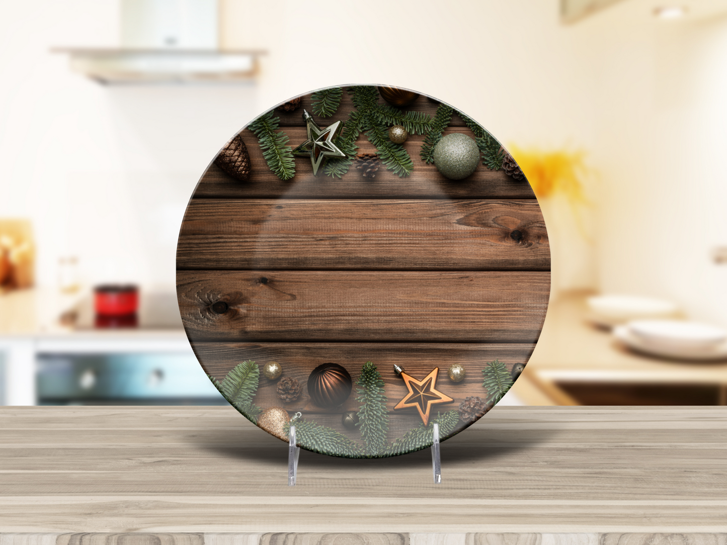 Rustic Garland Christmas Plate