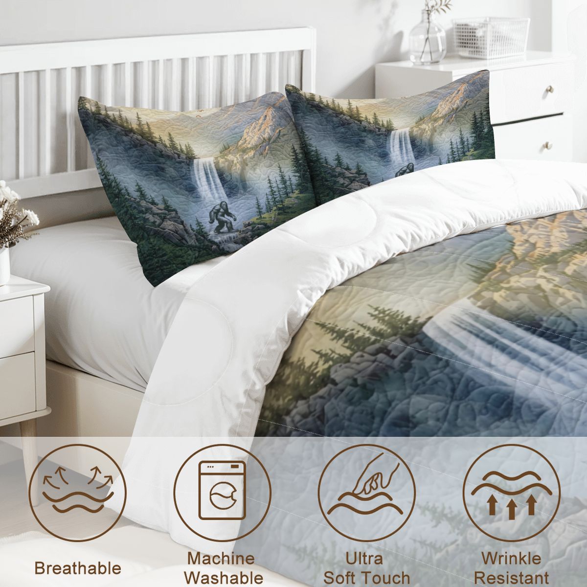 Bigfoot Waterfall Full Comforter - 3 PCS Set