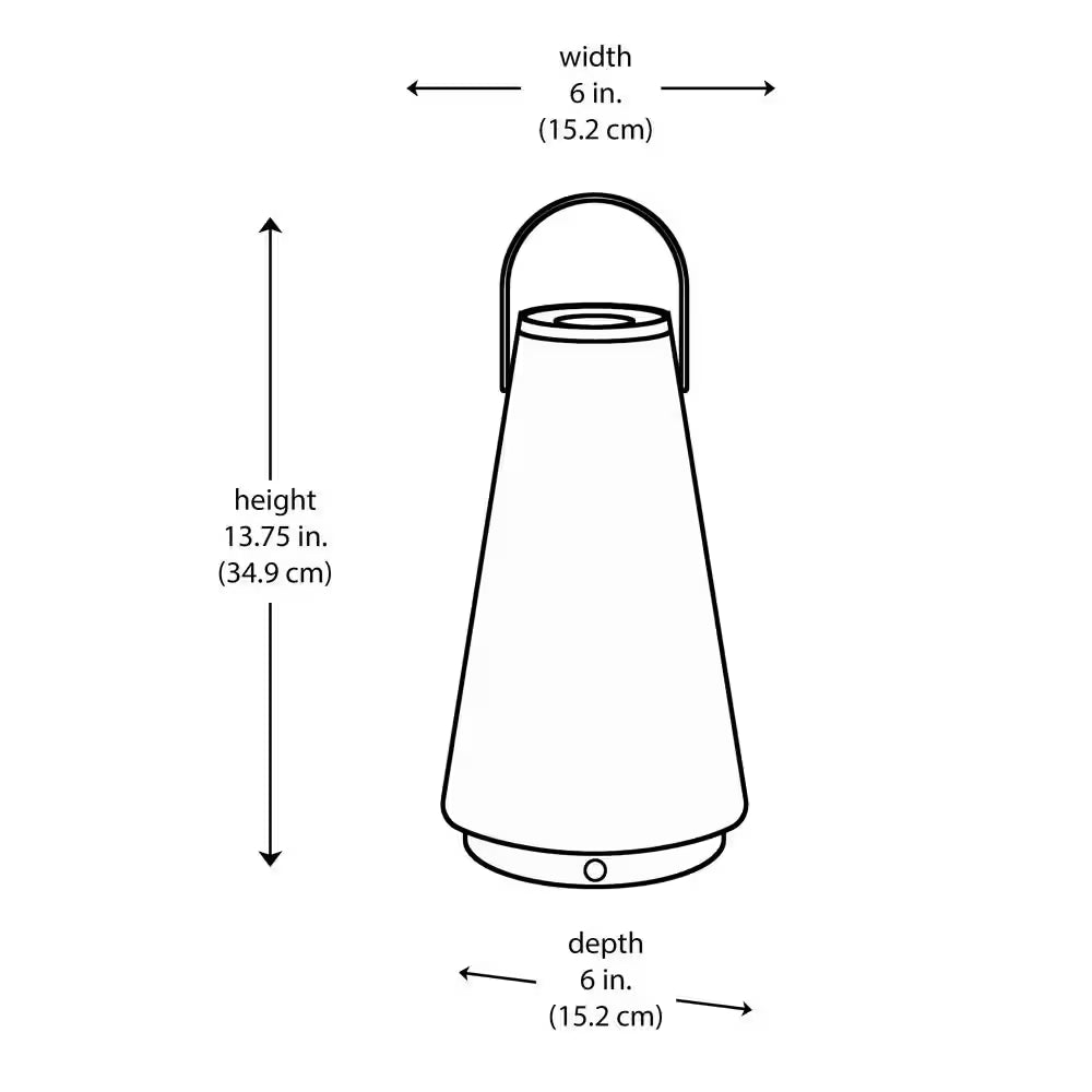 13.75 In. White Indoor/Outdoor Rechargeable Battery Operated LED Lamp with Built-In Wireless Speaker