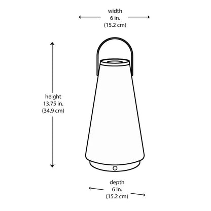 13.75 In. White Indoor/Outdoor Rechargeable Battery Operated LED Lamp with Built-In Wireless Speaker
