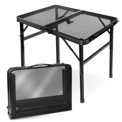 23.6 In. L X 15.8 In. W Black Rectangular Metal Outdoor Portable Folding Picnic Tables for Easy Storage, Small Size
