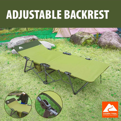 Adult Quick Fold Speedy Camp Cot, Green, 79"X 33" X 16"