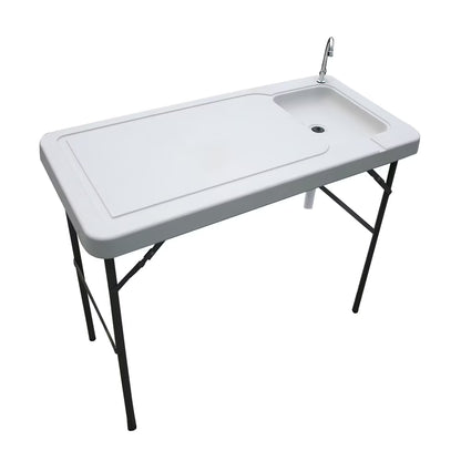 Folding Fish Table with Faucet 16" H