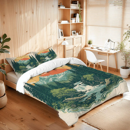 Rustic Mountain Falls Comforter Set - King, Queen, Full, & Twin Sizes Available