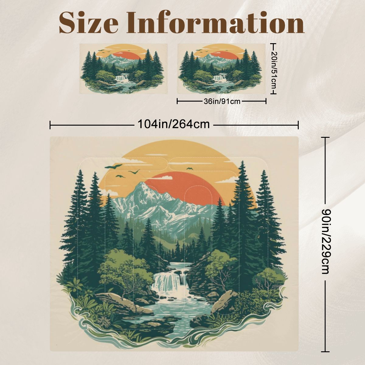 Rustic Mountain Falls Comforter Set - King, Queen, Full, & Twin Sizes Available