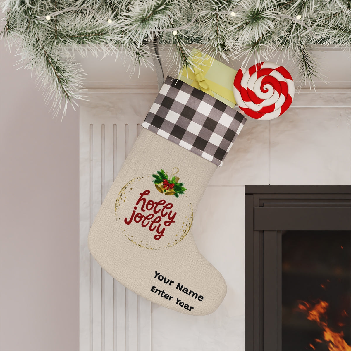 Holly Jolly Christmas Stocking - Available for Personalization