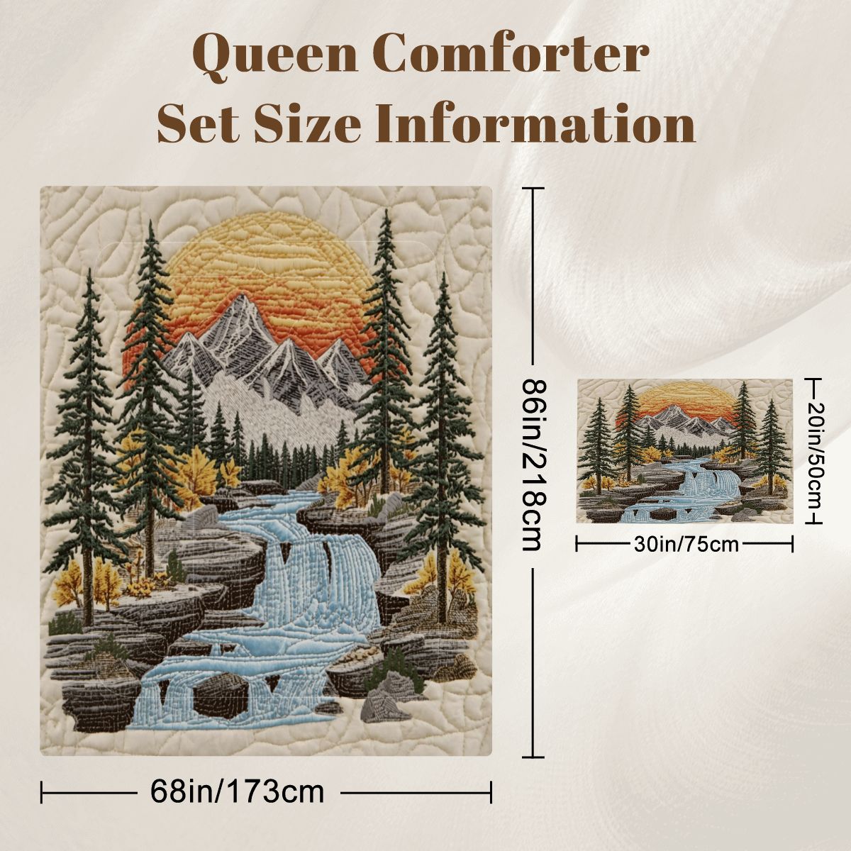 Mountain Sunrise Twin Comforter - 3 PCS Set