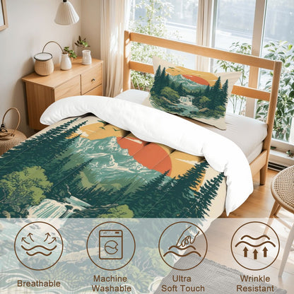 Rustic Mountain Falls Comforter Set - King, Queen, Full, & Twin Sizes Available