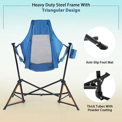 Oversized Portable Hammock Foldable Camping Chair Heavy-Duty