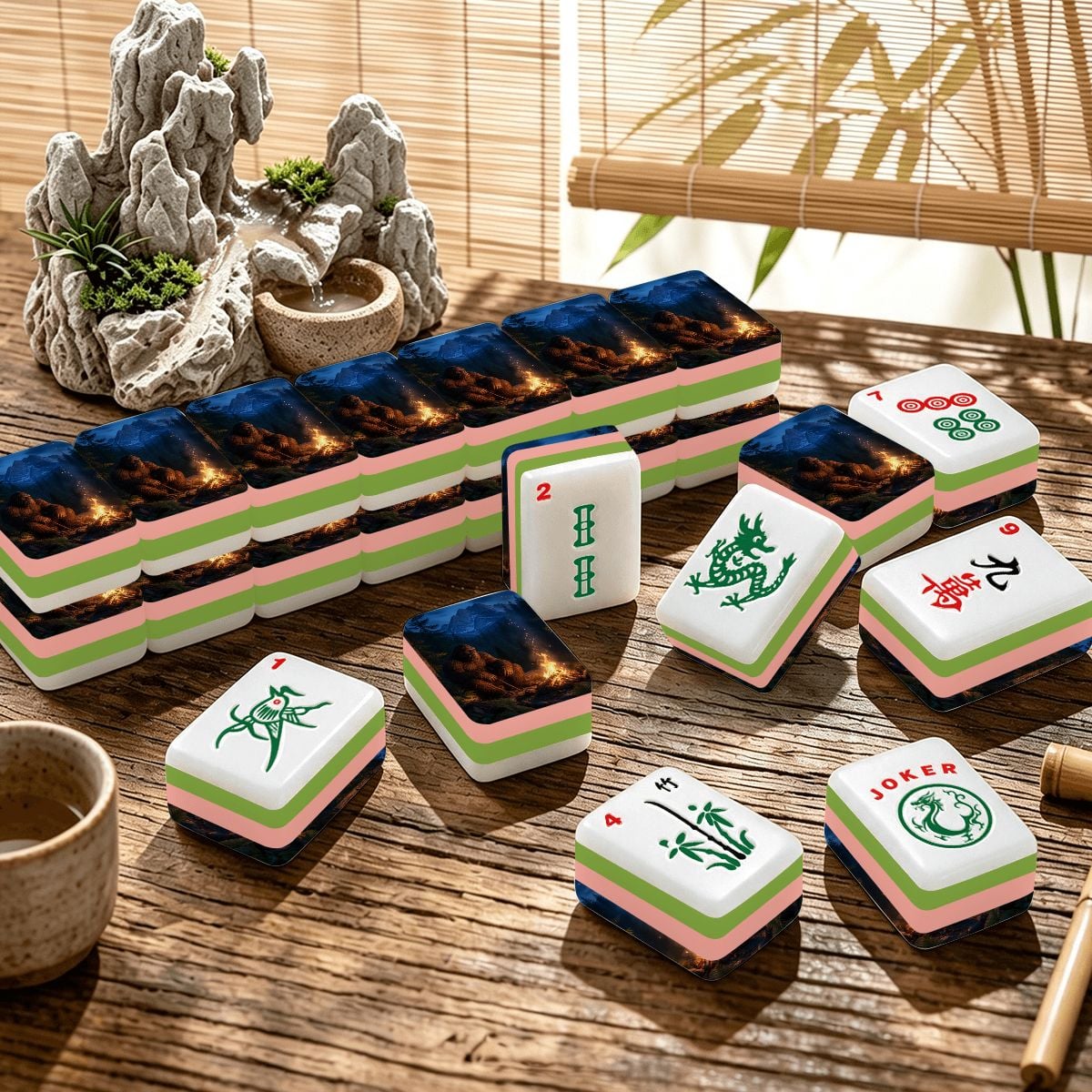 4 Layer Mahjong Tiles Set - Multiple Style Available