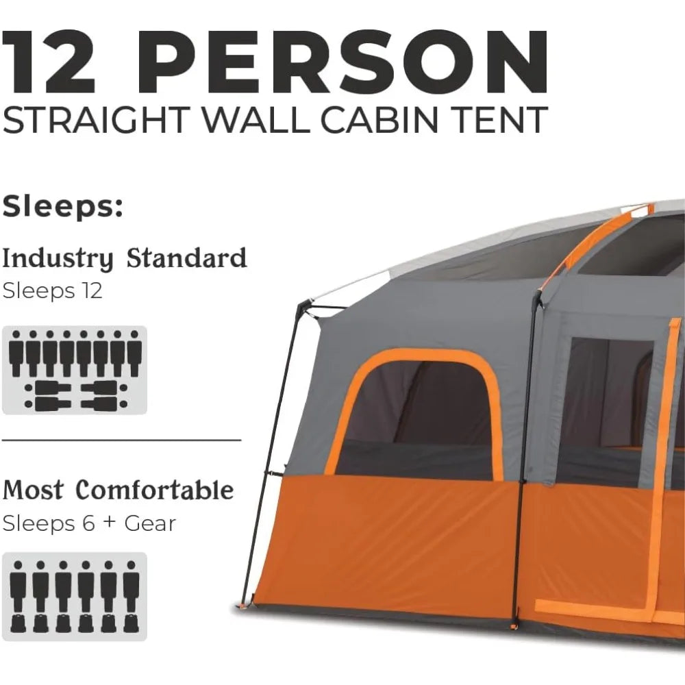 Large Multi Room Cabin Tent - 10 Person / 11 Person / 12 Person