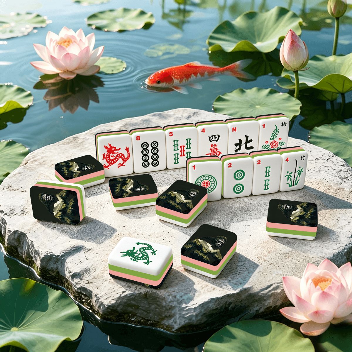 4 Layer Mahjong Tiles Set - Multiple Style Available