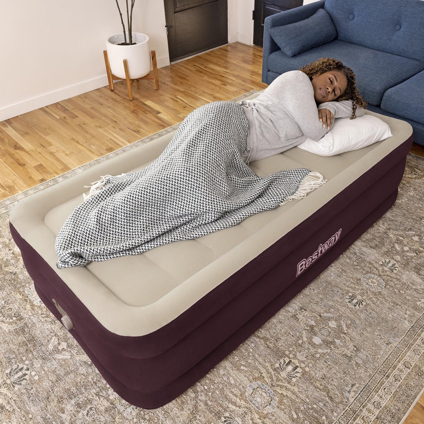 ® Maroon Tritech Airbed Twin 20" with Built-In AC Pump