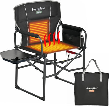 Camping Directors Chair, Heavy Duty,Oversized Portable Folding Chair with Side Table, Pocket for Beach, Fishing,Trip,Picnic,Lawn,Concert Outdoor Foldable Camp Chairs