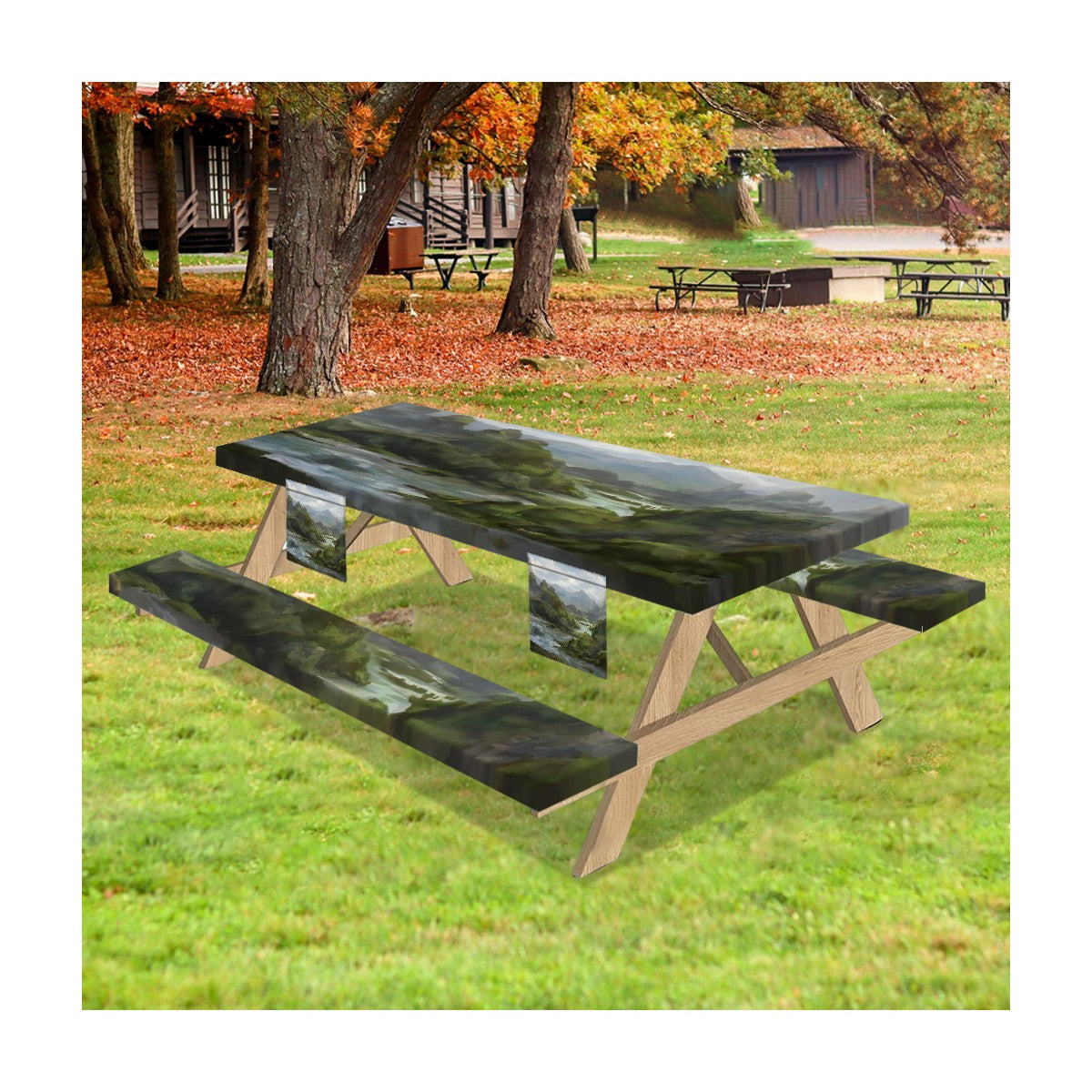Outdoor Picnic Table Cover with Bench Covers