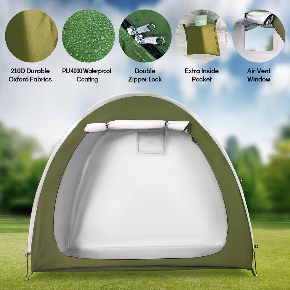 Portable Foldable Outdoor Bike Storage Tent 6.5 Ft. X 2.7 Ft. for 2-3 Bikes Water-Resistant