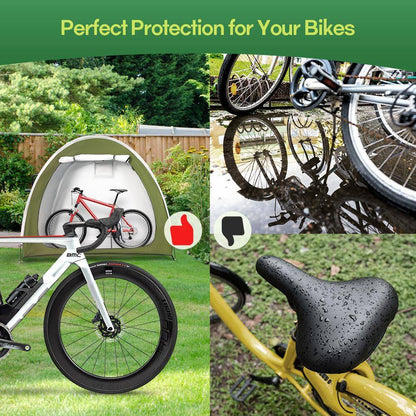 Portable Foldable Outdoor Bike Storage Tent 6.5 Ft. X 2.7 Ft. for 2-3 Bikes Water-Resistant