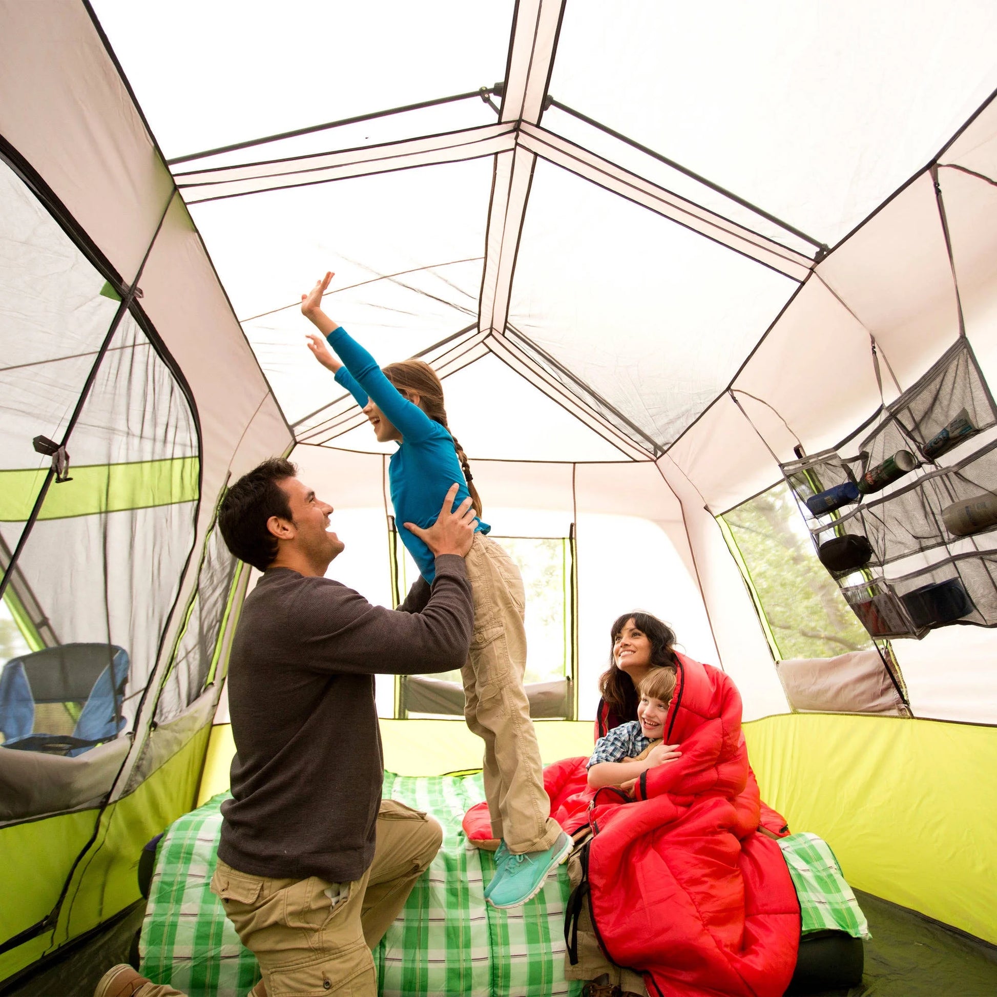 14' X 13.5' 9 Person 2 Room Instant Cabin Tent with Screen Room, 40.8 Lbs