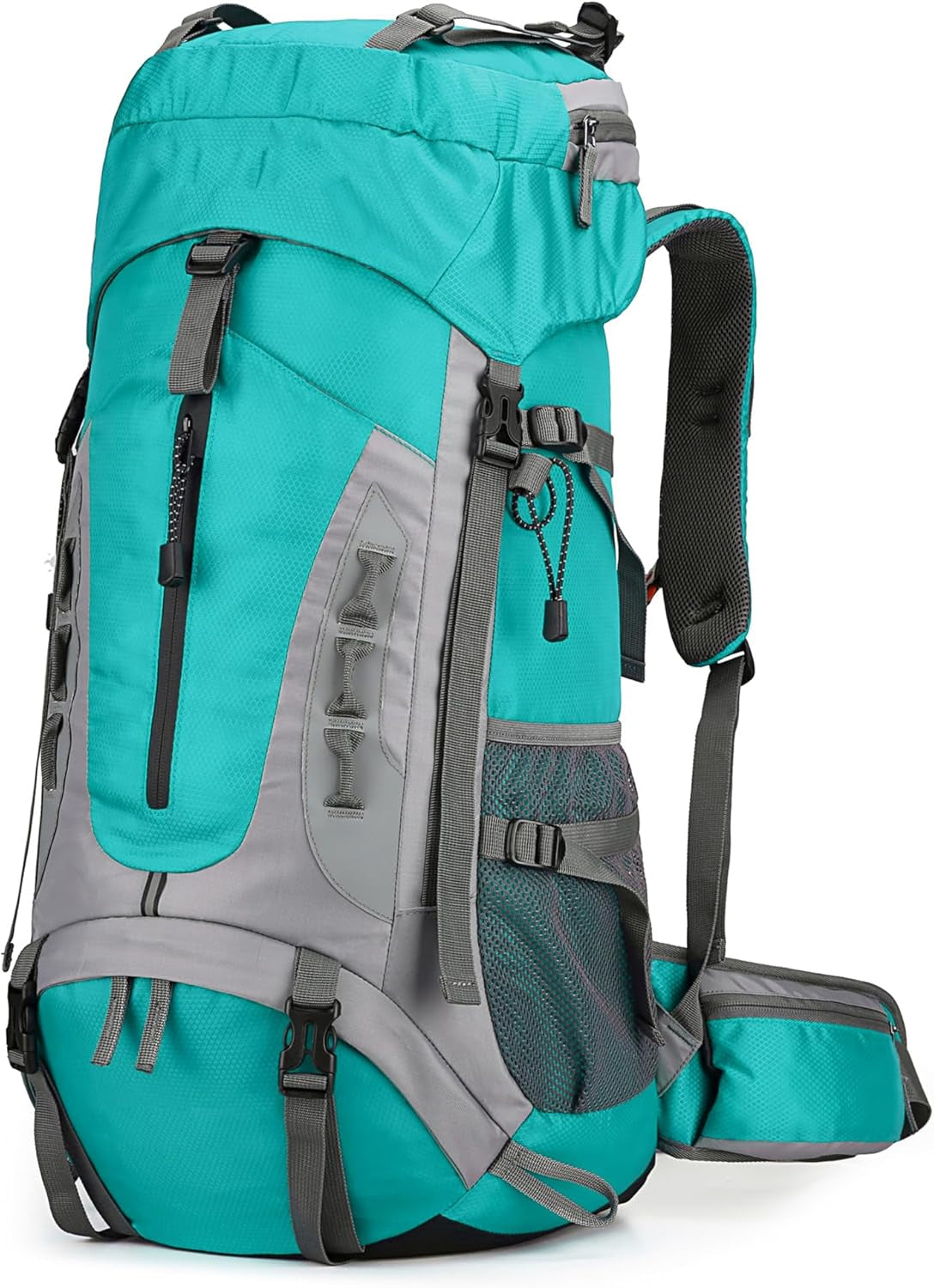 75L Hiking Backpack with Rain Cover Waterproof Camping Backpack Shoes Warehouse for Men Women, Frameless