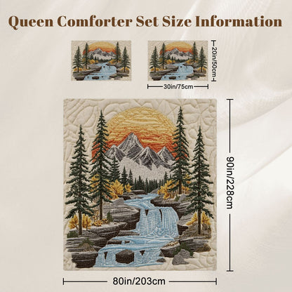 Mountain Sunrise Full Comforter - 3 PCS Set