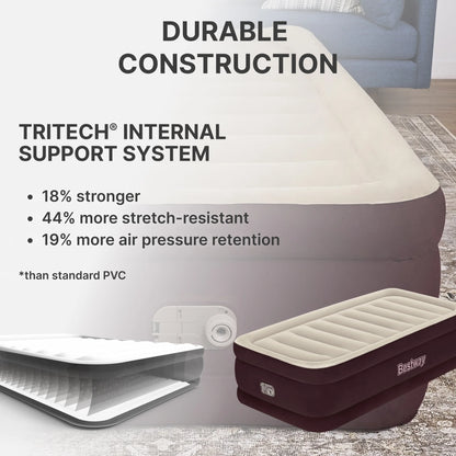 ® Maroon Tritech Airbed Twin 20" with Built-In AC Pump