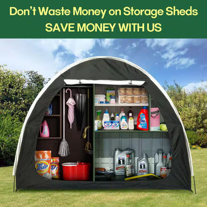 Portable Foldable Outdoor Bike Storage Tent 6.5 Ft. X 2.7 Ft. for 2-3 Bikes Water-Resistant