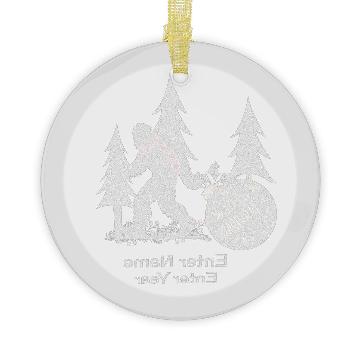 Feliz Navidad Bigfoot - Personalized Glass Ornaments