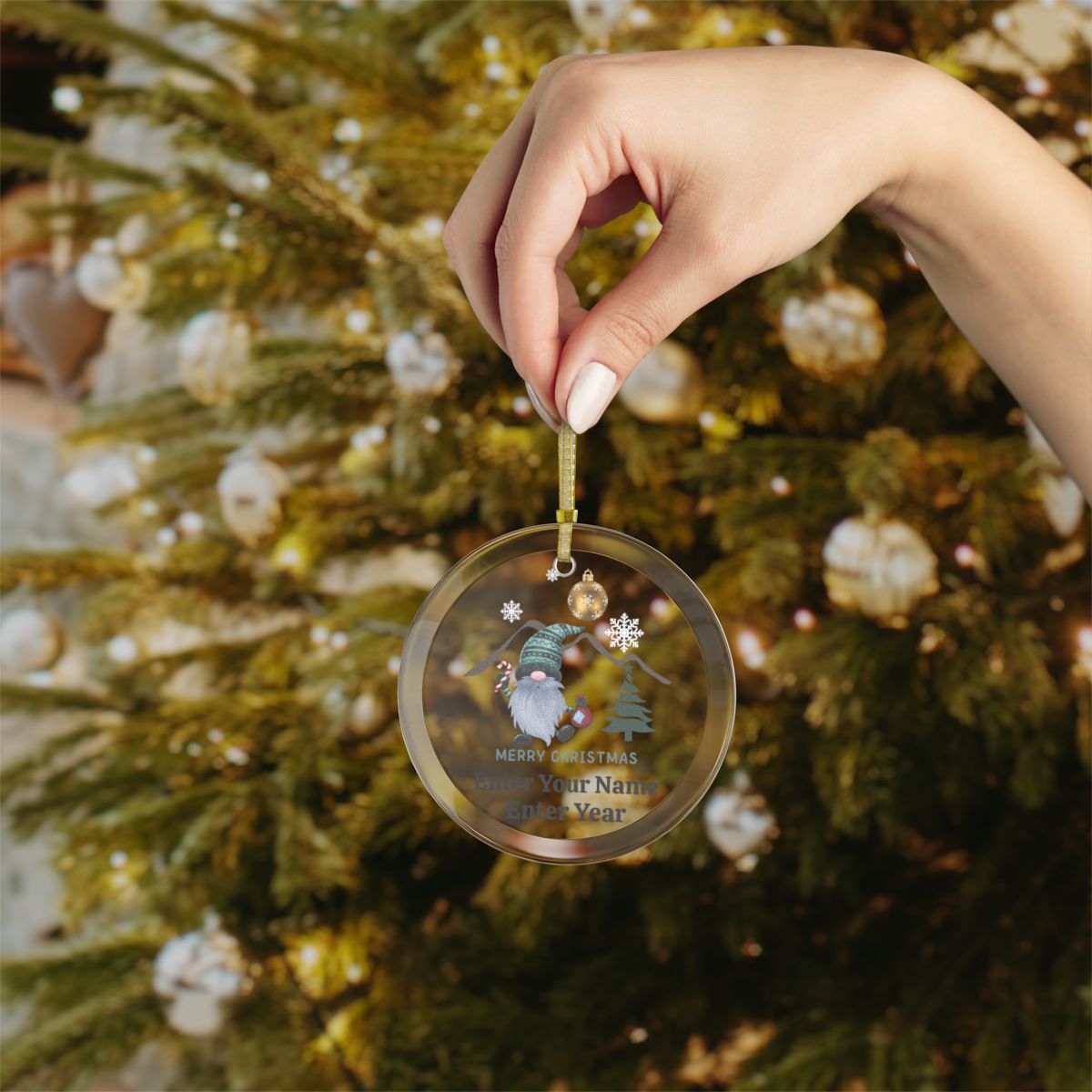 Merry Christmas Gnome Ornament