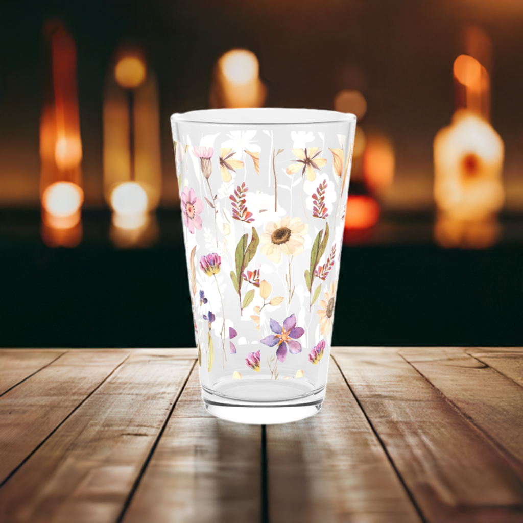 Pretty Flower Day Pint Glass, 16oz