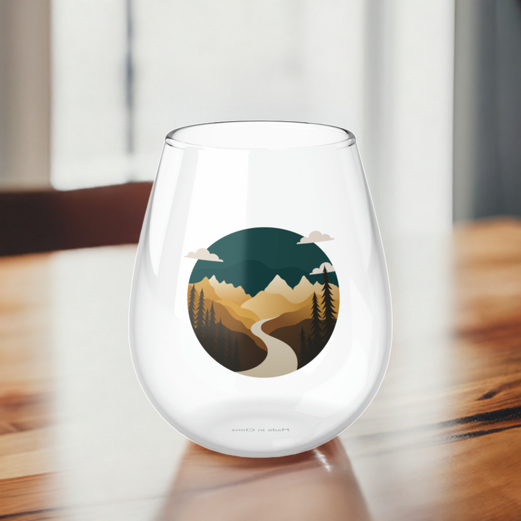 Mountain Stemless Wine Glass, 11.75oz