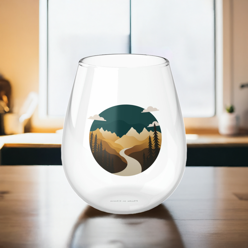 Mountain Stemless Wine Glass, 11.75oz