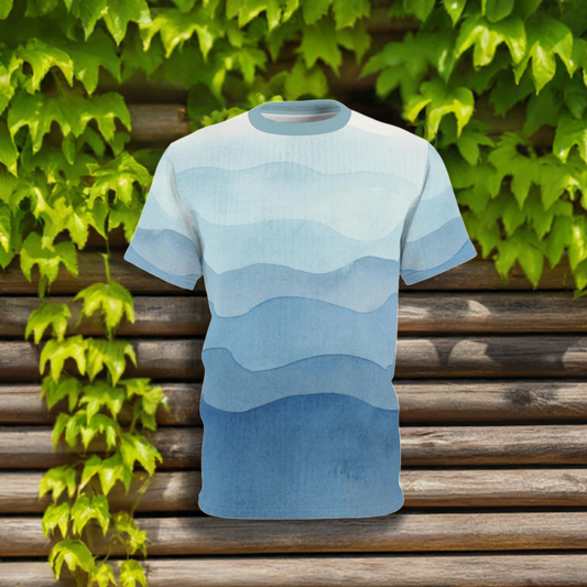 Blue Water Wave Unisex Cut & Sew Tee