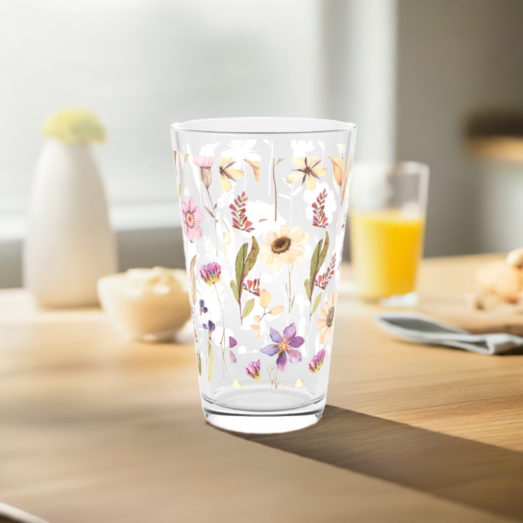 Pretty Flower Day Pint Glass, 16oz