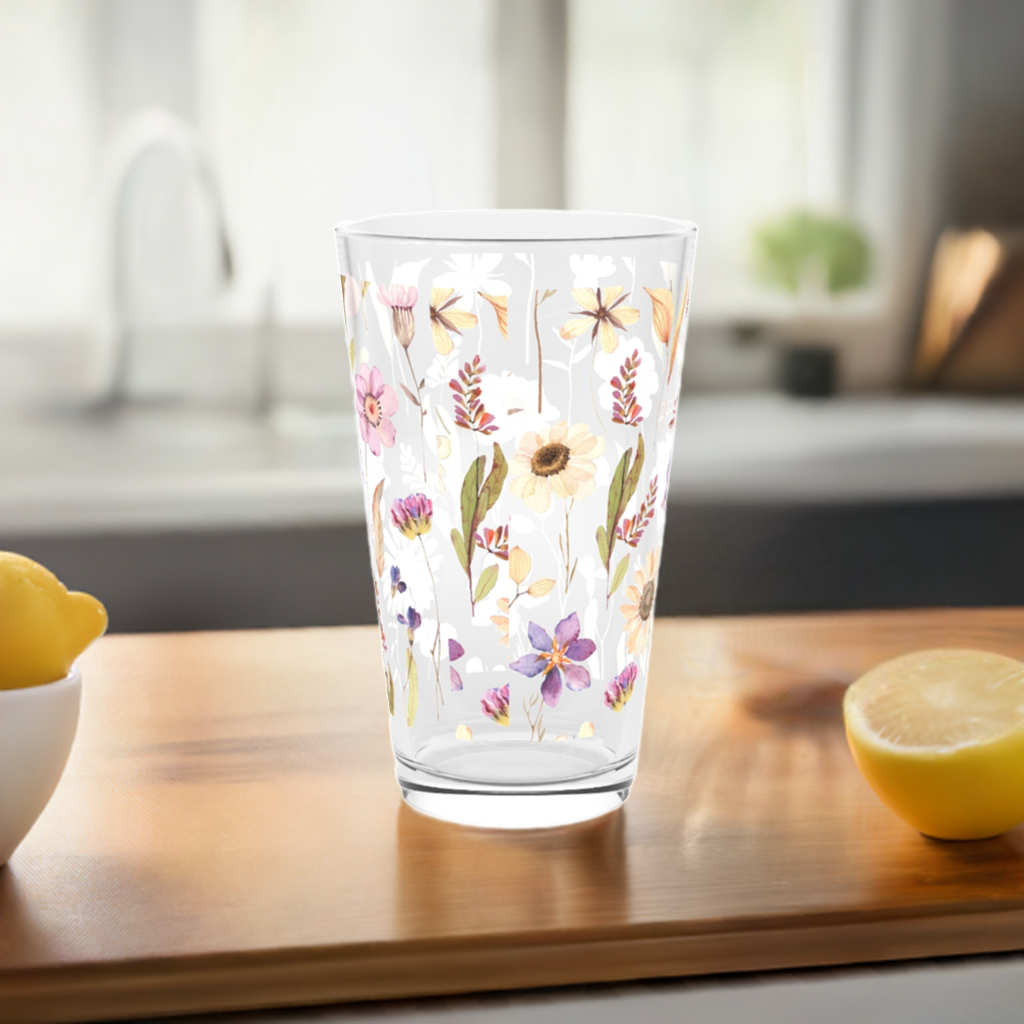 Pretty Flower Day Pint Glass, 16oz