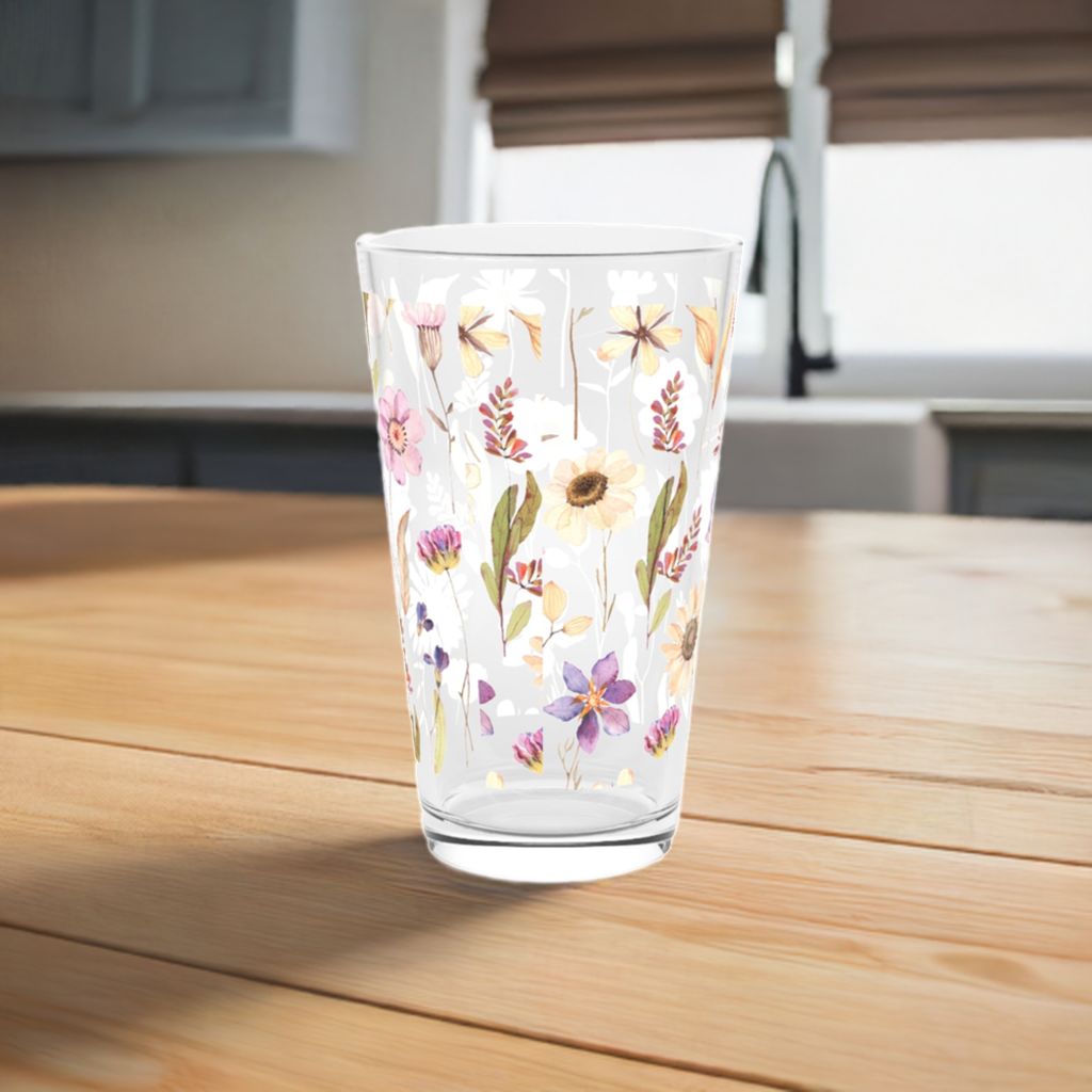 Pretty Flower Day Pint Glass, 16oz