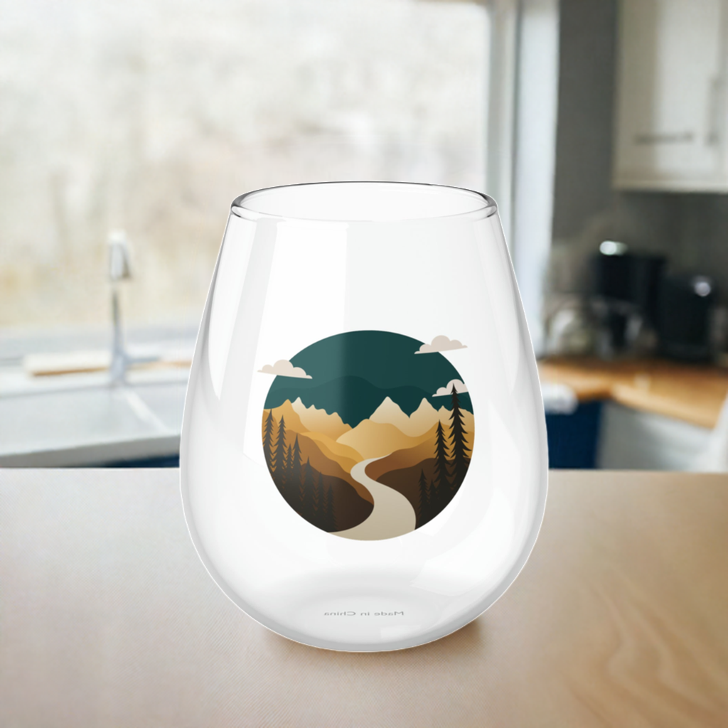 Mountain Stemless Wine Glass, 11.75oz