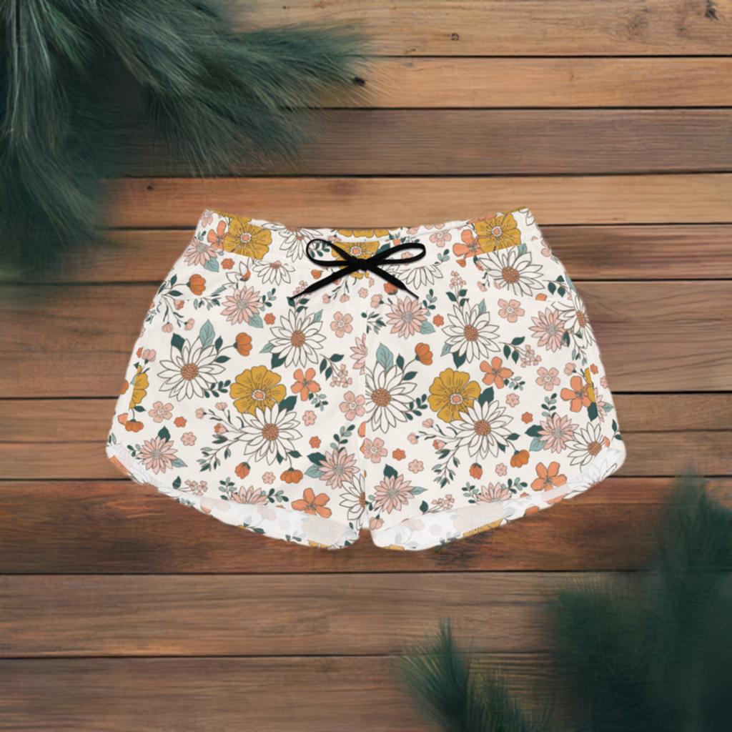 Retro Flowers Women's Casual Shorts