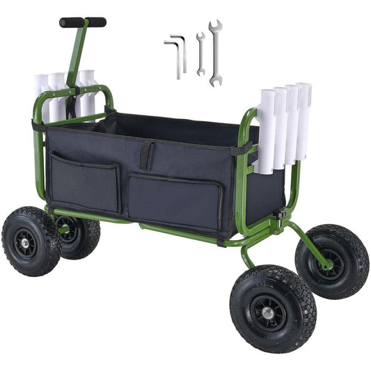 5.5 Cu. Ft. Beach Fishing Cart 300 Lbs. Load Capacity for Beach/Picnic Steel Material Garden Cart Heavy-Duty