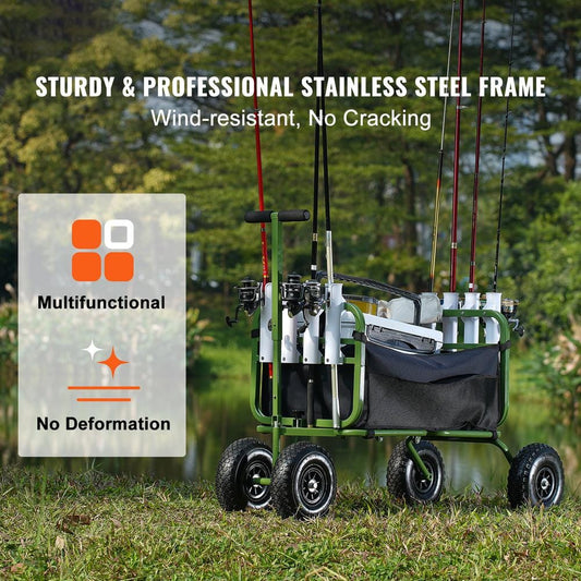 5.5 Cu. Ft. Beach Fishing Cart 300 Lbs. Load Capacity for Beach/Picnic Steel Material Garden Cart Heavy-Duty